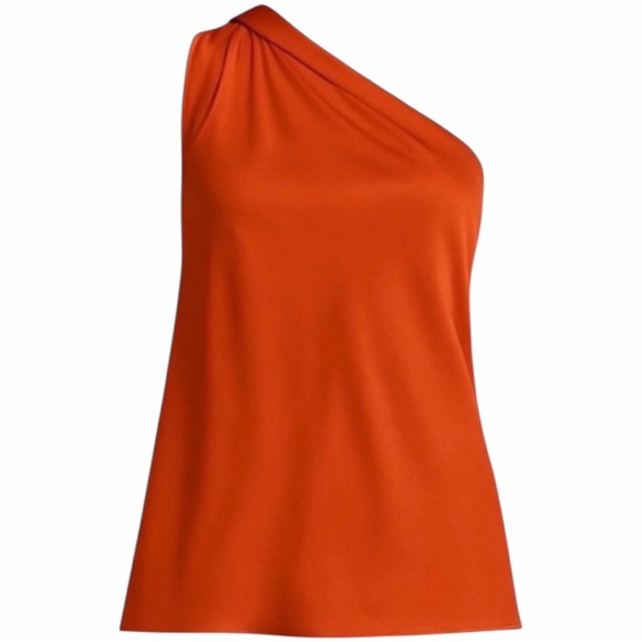 Theory Tops - Theory One-Shoulder Silk Top in Burnt Orange – Size L